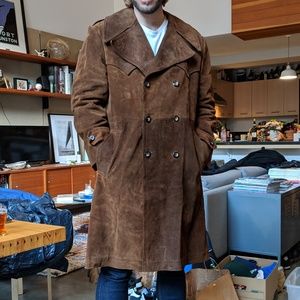 Suede Leather Duster - Upscale 70s Vintage